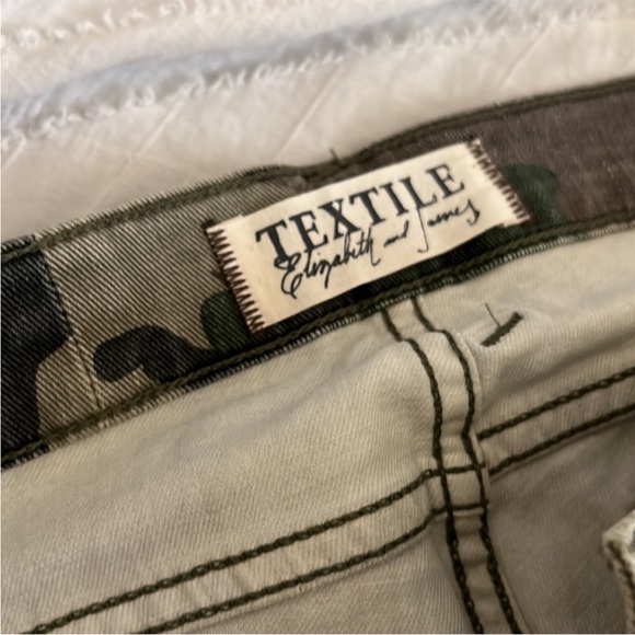 Elizabeth and James Camo Jeans Skinny Denim Green Olive designer textile - Picture 9 of 12